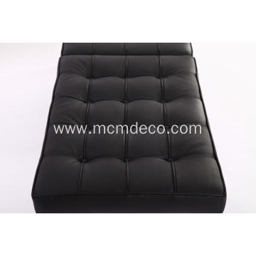 Knoll black leather bench